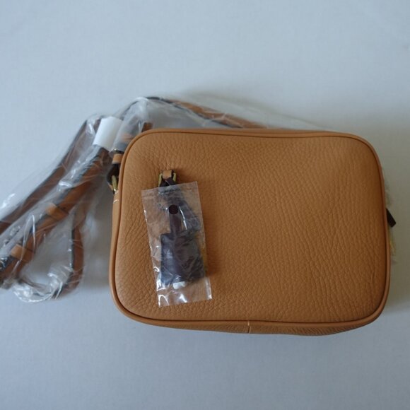 J. Crew Signet Crossbody camera Leather Bag Purse in Italian Leather brown - Picture 2 of 15